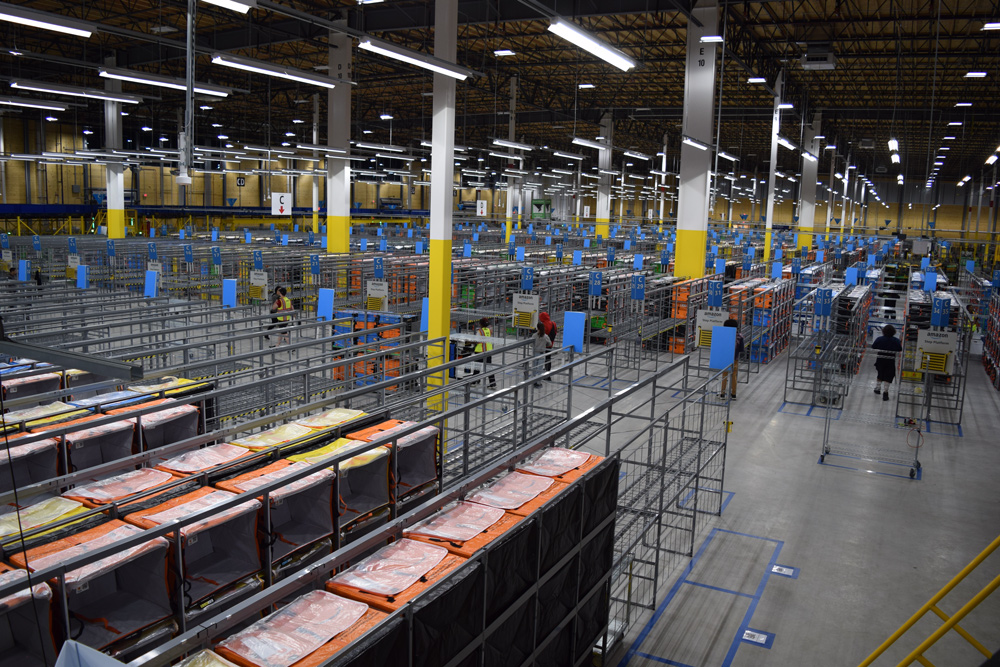 Amazon Warehouse view of racks