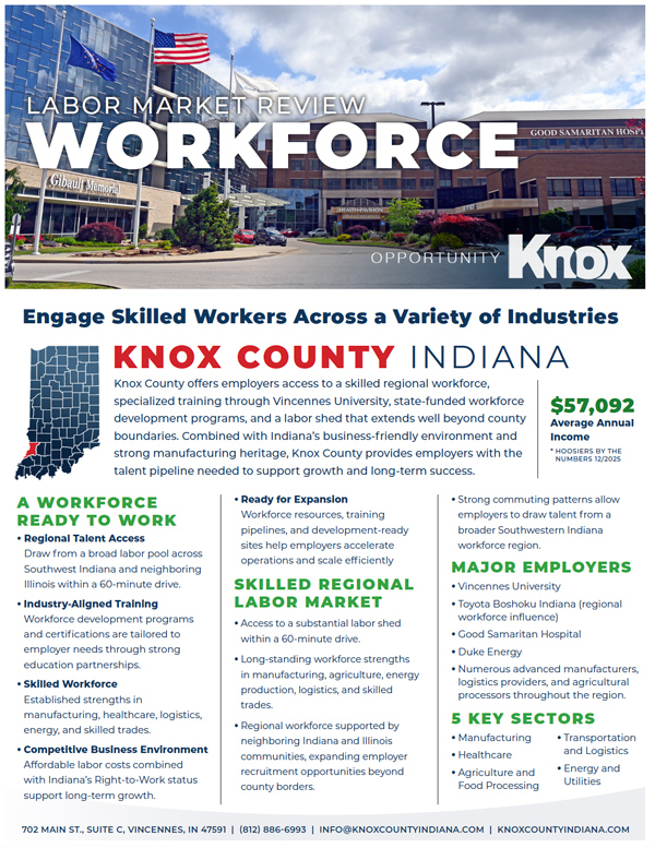 Knox County Indiana - Workforce Summary Sheet